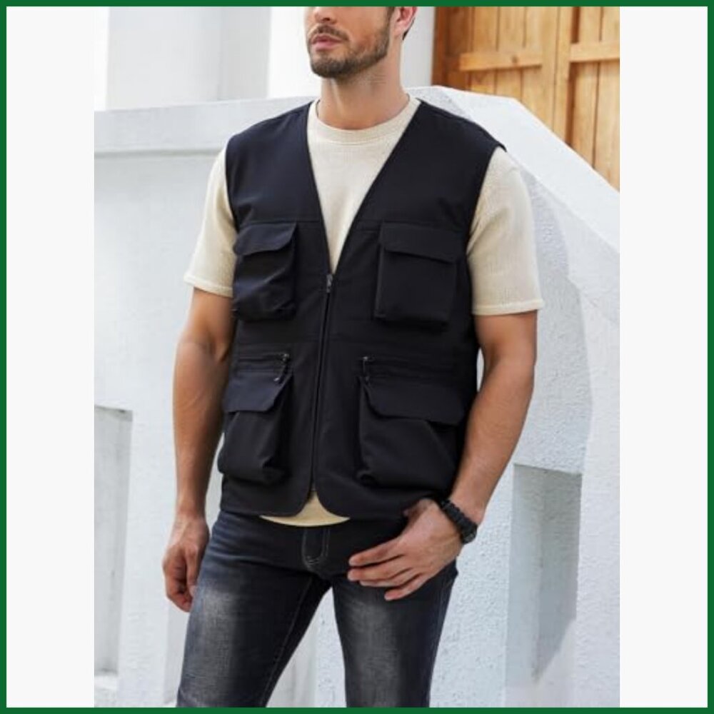 Lightweight Polyester Utility Vest with Multi Poc… - image 6